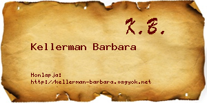 Kellerman Barbara névjegykártya